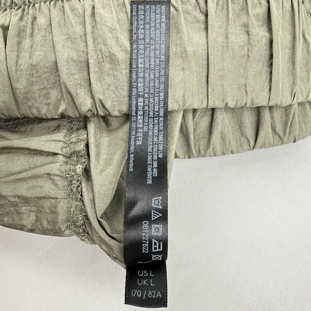 Free People FP Movement Olive Green Nylon Balloon Pants Jogger Women’s Large